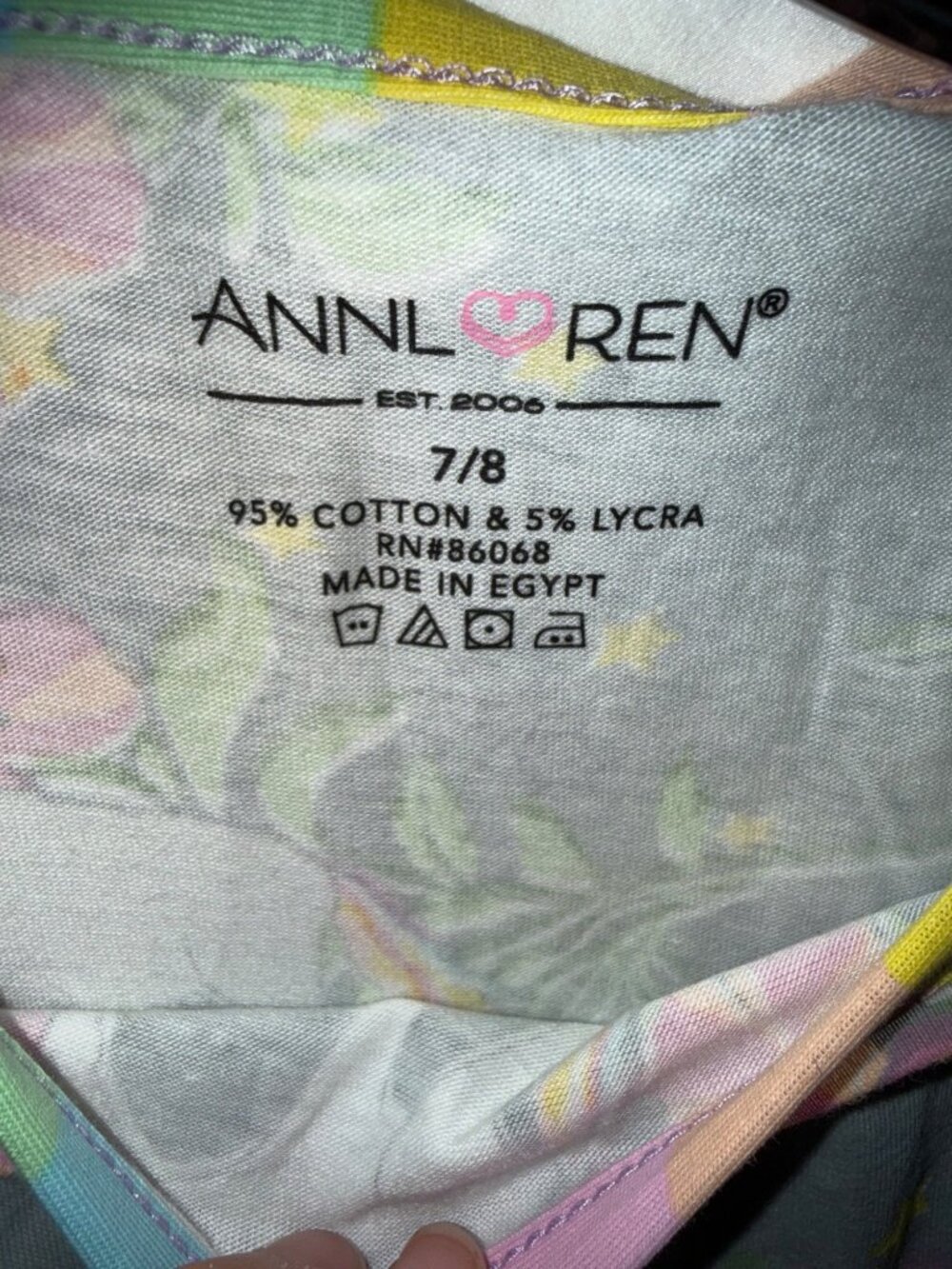 AnnLoren Girls Unicorn Dress & Pastel Leggings Set Size 7/8 - Picture 4 of 6
